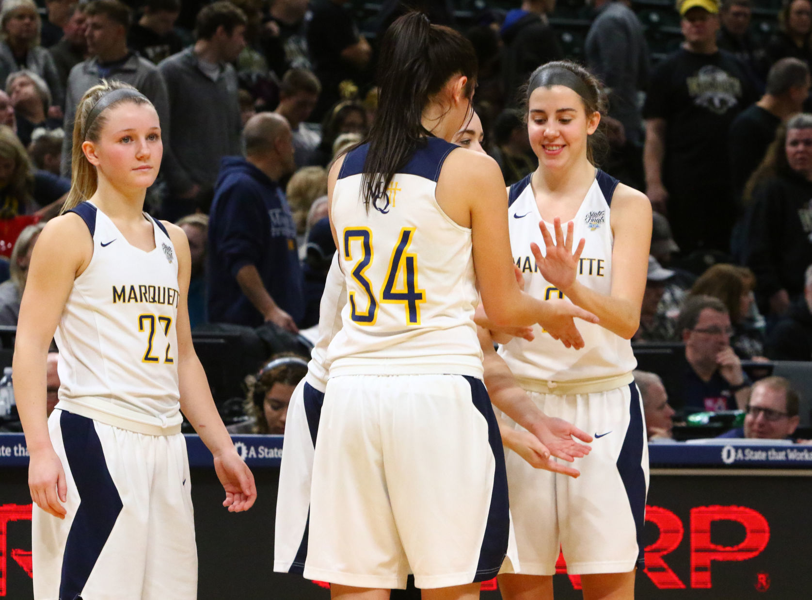 Gallery: Girls Basketball State Finals: Marquette Catholic vs. Vincennes Rivet